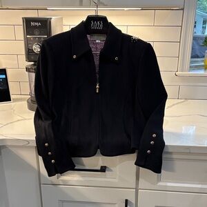 St. John Collection Navy Blazer with Gold Details